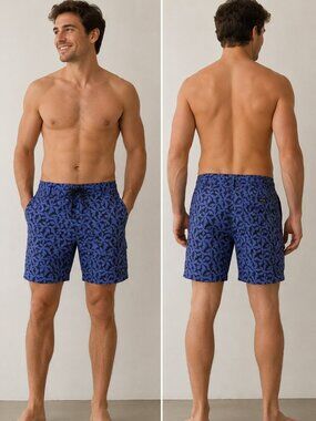 Victorinox Men's Swiss Army Blue Pattern Swim Trunks – Men's Medium